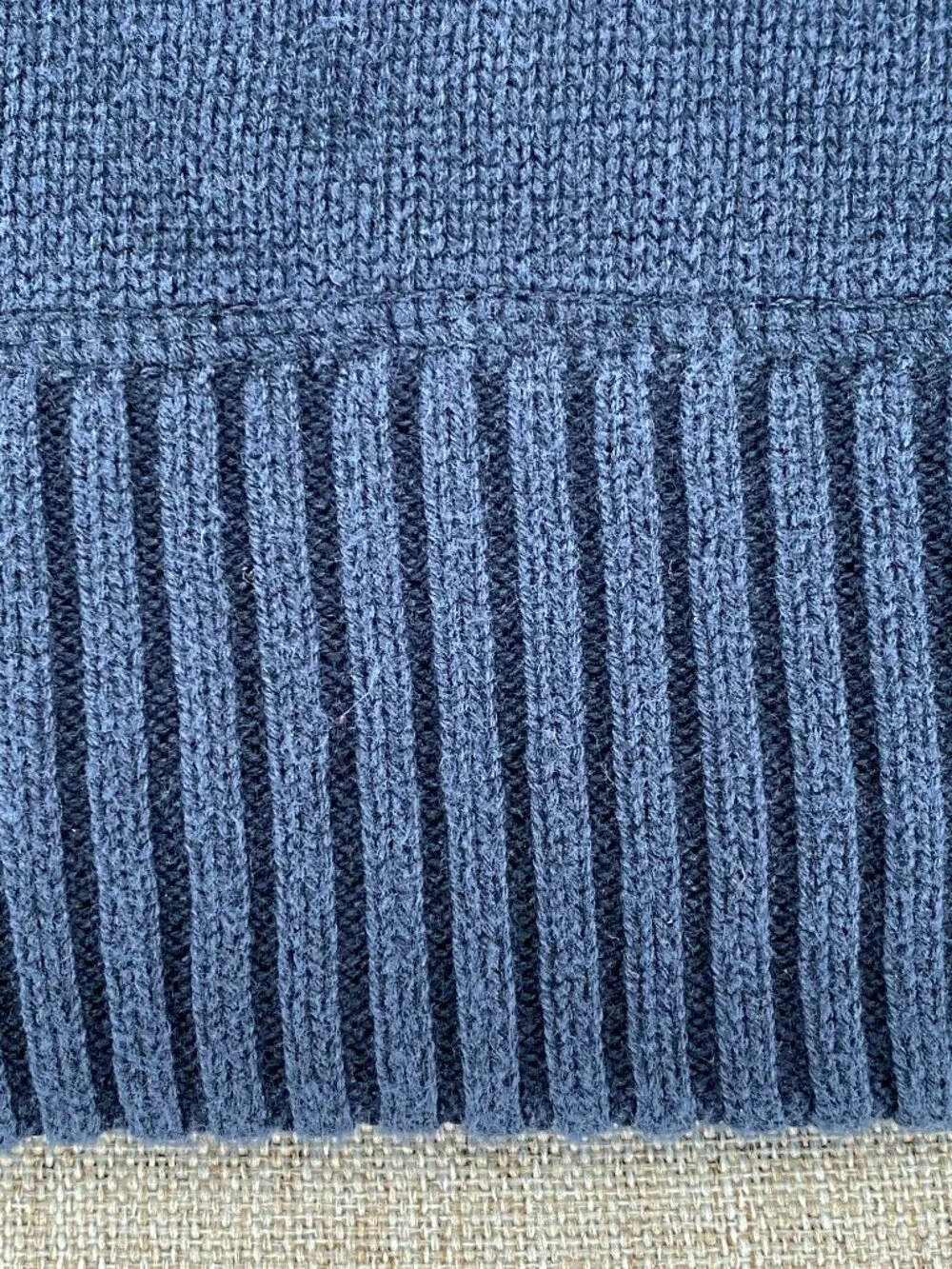 Eddie Bauer 1/4 Zip Ribbed Knit Sweater Top Men's XL Blue Casual - Picture 8 of 13